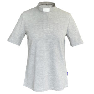 Damen-Poloshirt in grau melange