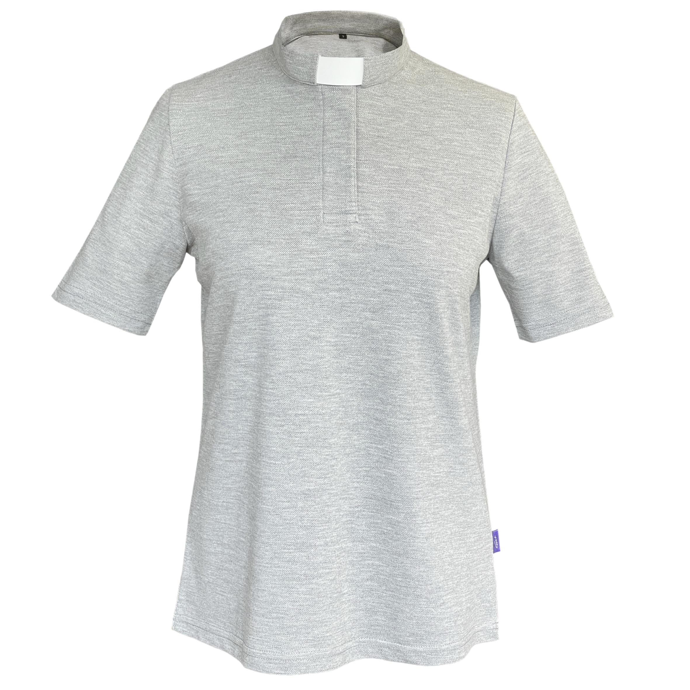 Damen-Poloshirt in grau melange