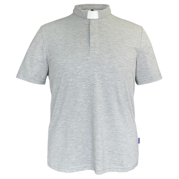 Herren-Poloshirt in grau melange