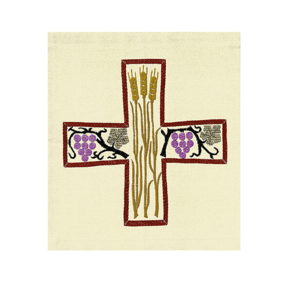 Parament Kreuz, Wein, Ähre auf wollweiss