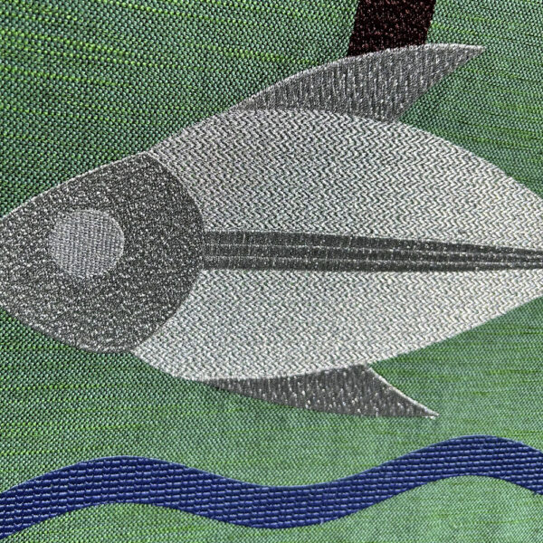 Parament Kreuz und Fisch Detail silber