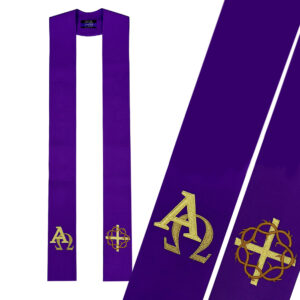 Stola AlphaOmega KreuzKrone Violett