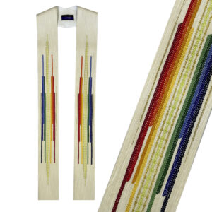 Stola Regenbogenstreifen weiss